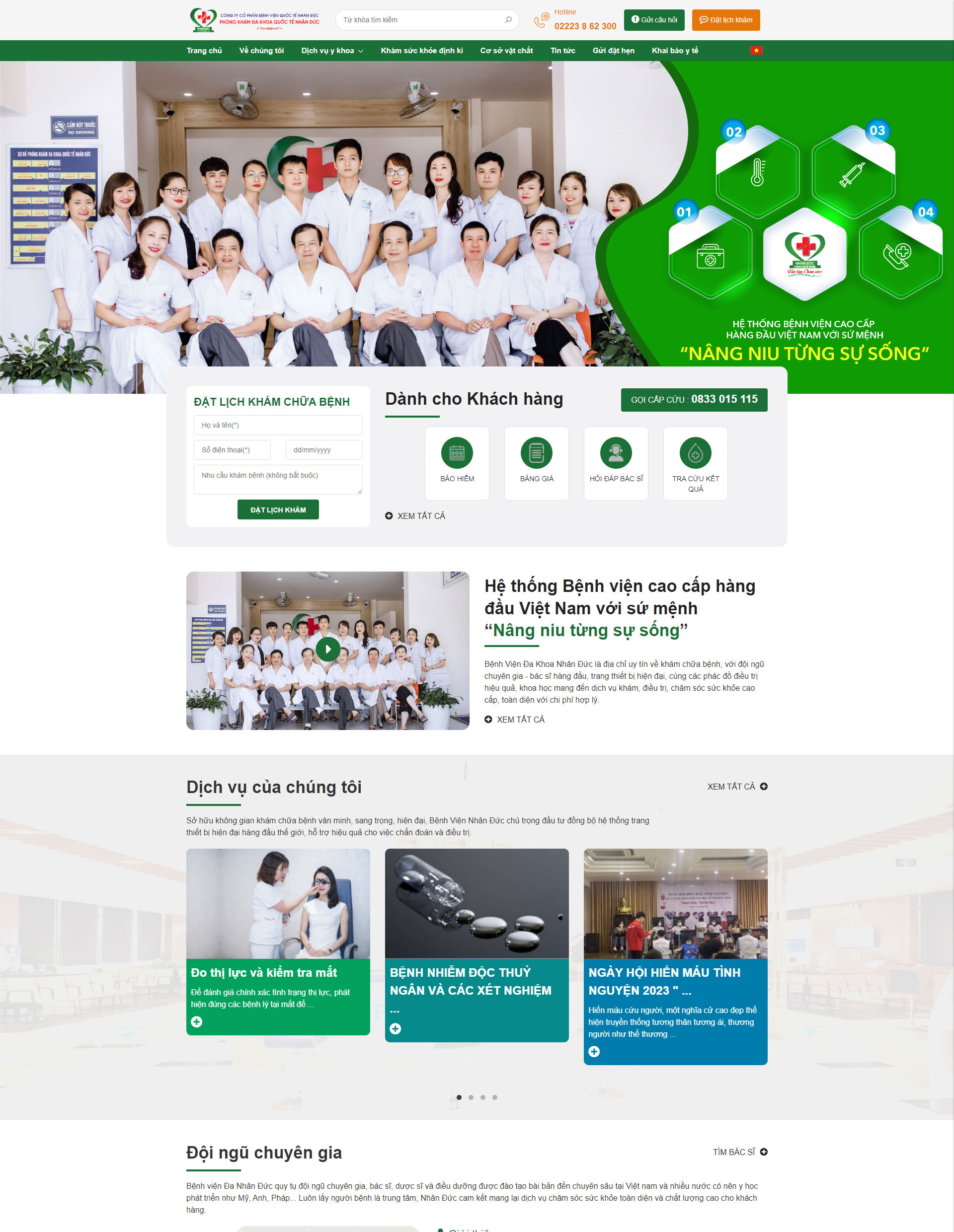 Thiết kế website bệnh viện - phòng khám